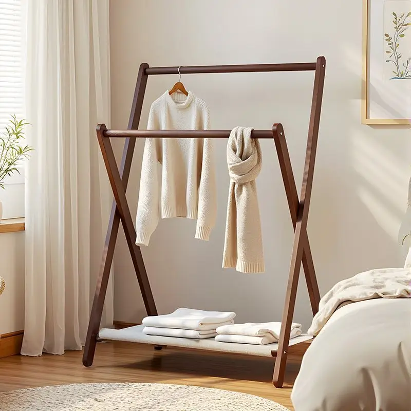

Beech Wood Coat Rack Vertical Clothes Tree Freestanding Drying Rack for Tidy Living Room Rustic Hall Tree with Hangers
