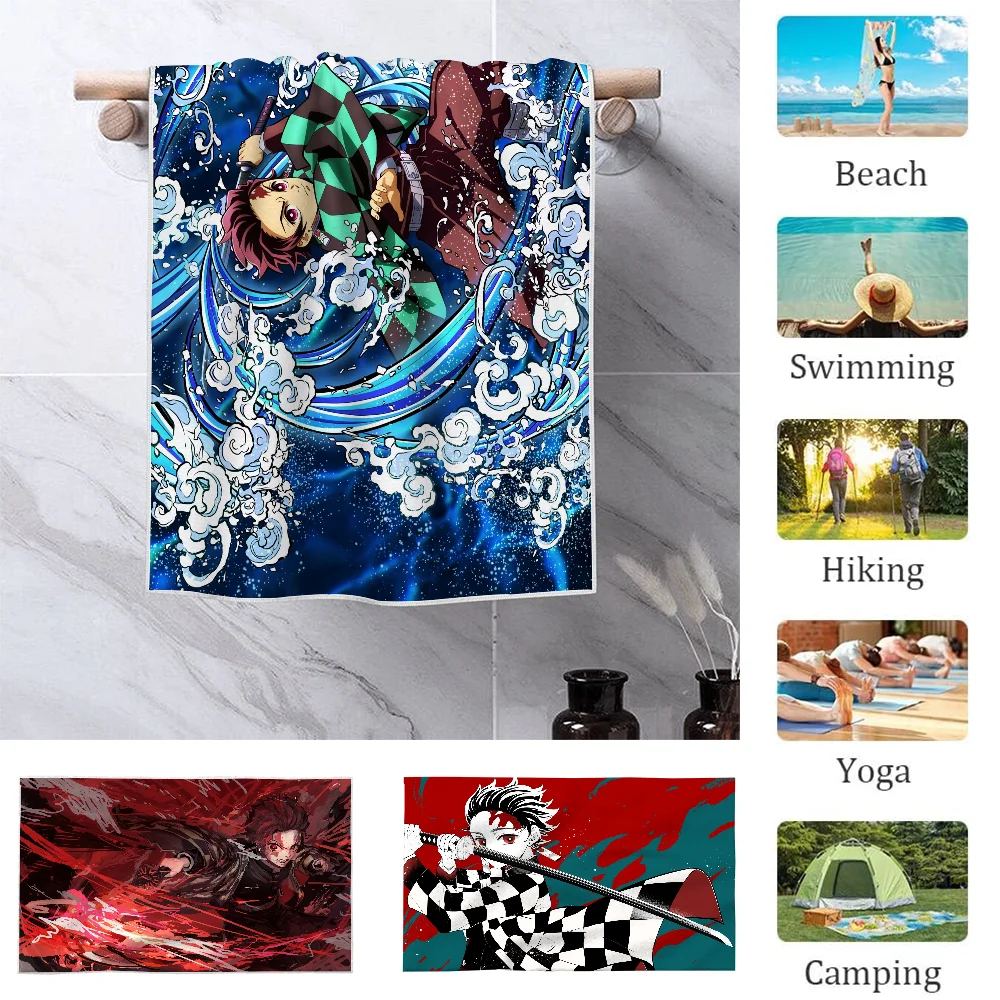 T-Tanjiro K-Kamado Anime Towel Premium Microfiber Cotton Towel For Face Beach Hand Towels Absorbent Quick Dry Soft Washcloth