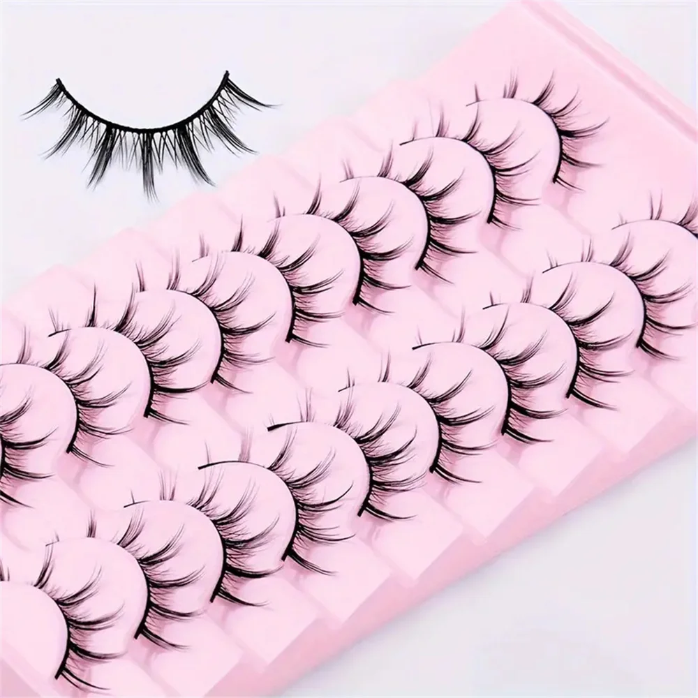 False Eyelashes Natural Manga Lashes Wispy Spiky Wet Look False Anime Eyelashes Look Like Individual Clusters Japanese Cosp