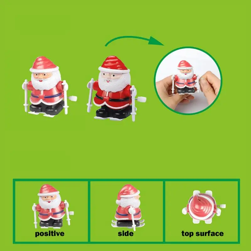 Małe zabawki świąteczne 8X Windup Christmas Walking Toy Świąteczne małe zabawki Party dobrodziejstw Różne ręcznie mechaniczne zabawki dla klas