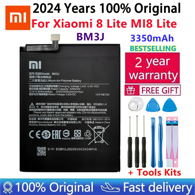 

Xiao mi 100% Orginal BM3J 3350mAh battery For Xiaomi 8 Lite MI8 Lite BM3J High Quality Phone Replacement Batteries +Tools