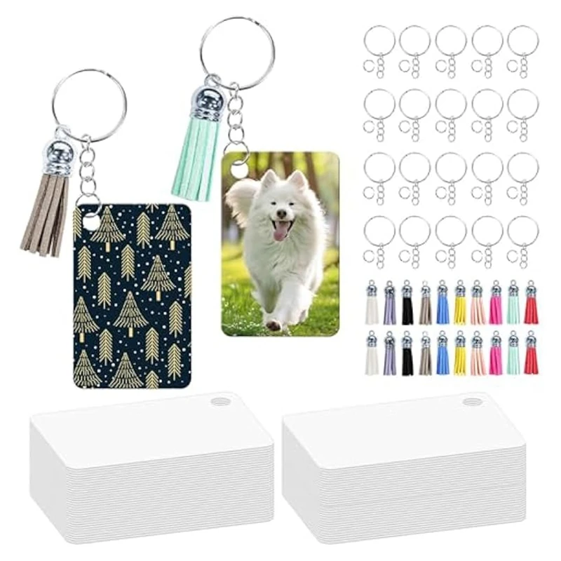 

A81M New 160Pcs Aluminum Rectangle Sublimation Keychain Blanks ,Double Sided Sublimation Blanks,Sublimation Blanks Car Key Chain