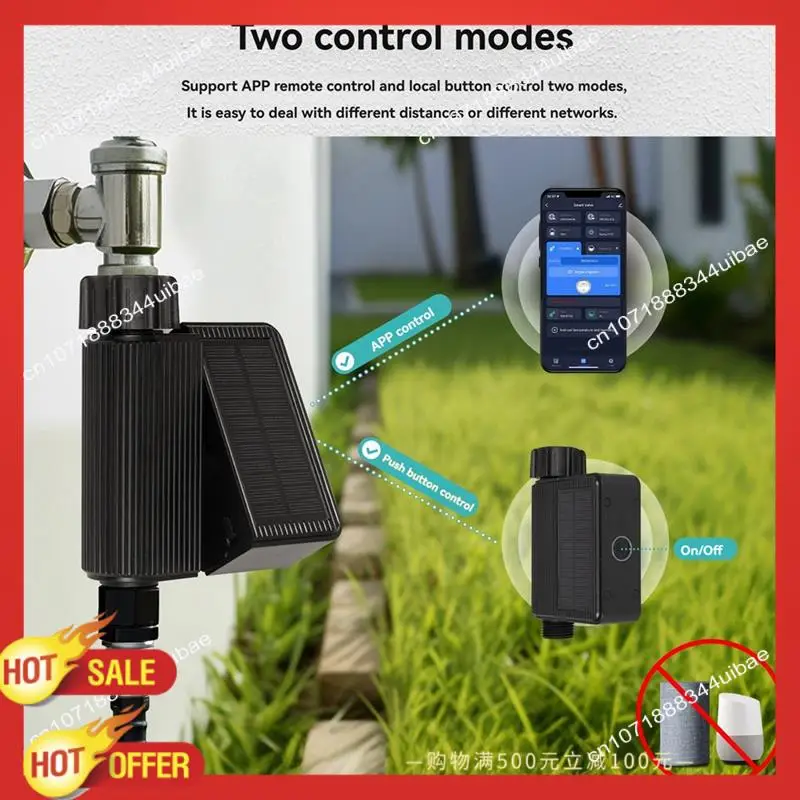 B47C Tuya 스마트 홈 Wifi 시간 제한 관개 워터 밸브 IP65 황동 입구가있는 방수 태양 광 발전 Irrigator US 인터페이스