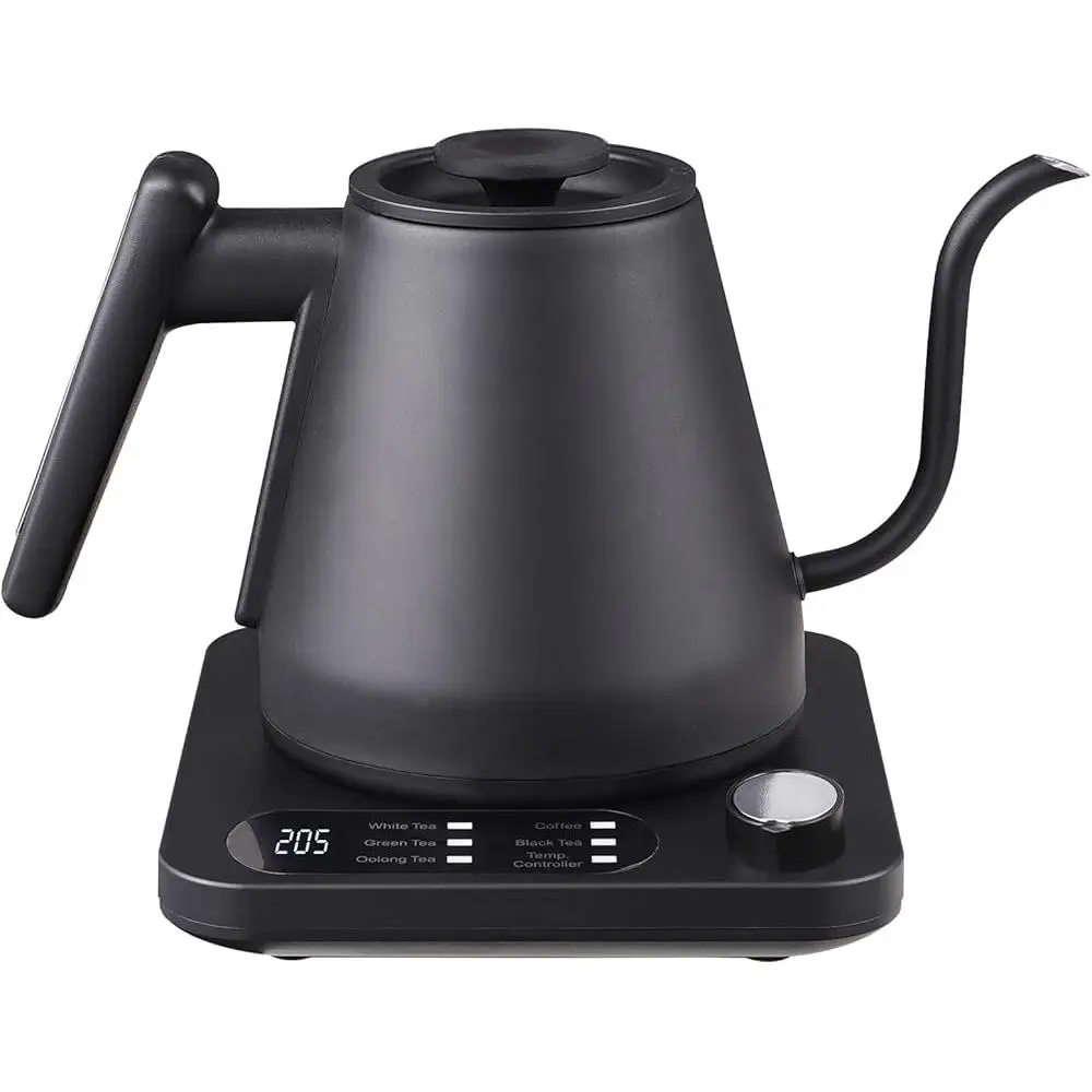 Bollitore elettrico a collo di cigno Controllo della temperatura di precisione 5 preimpostazioni ±5 ° Regolazione F 1200 W Bollizione rapida 2 ore Mantieni caldo Display in tempo reale