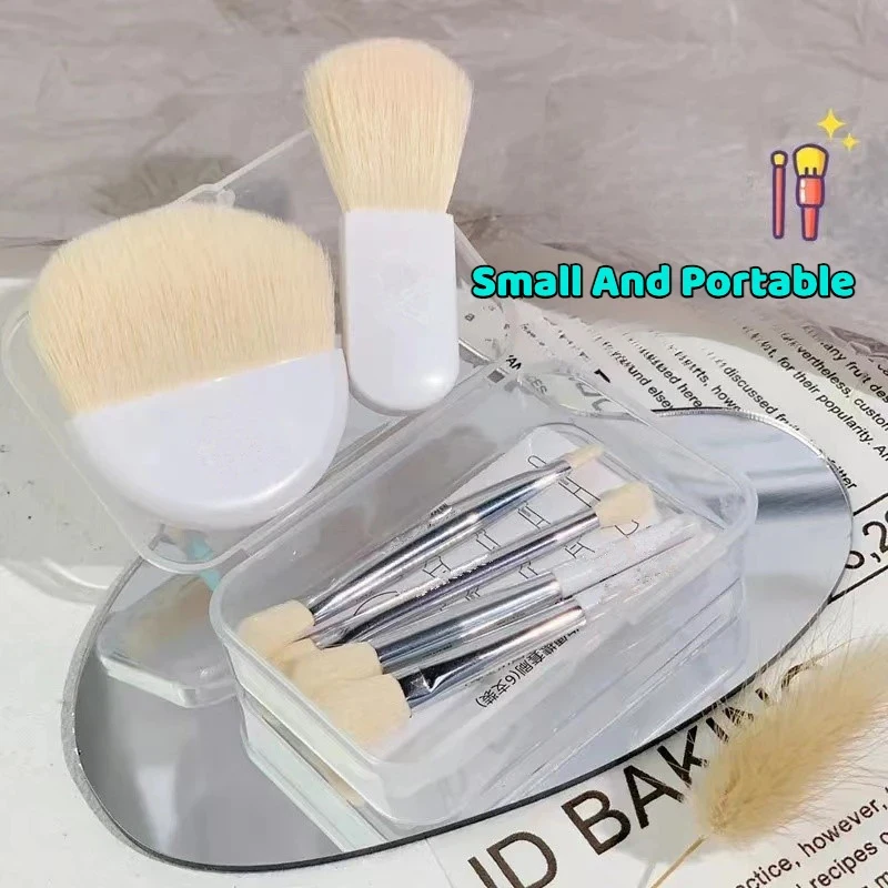 6pcs Mini Makeup Brush Set Powder Eyeshadow Foundation Blush Concealer Beauty Makeup Tools Brush Professional Supplies