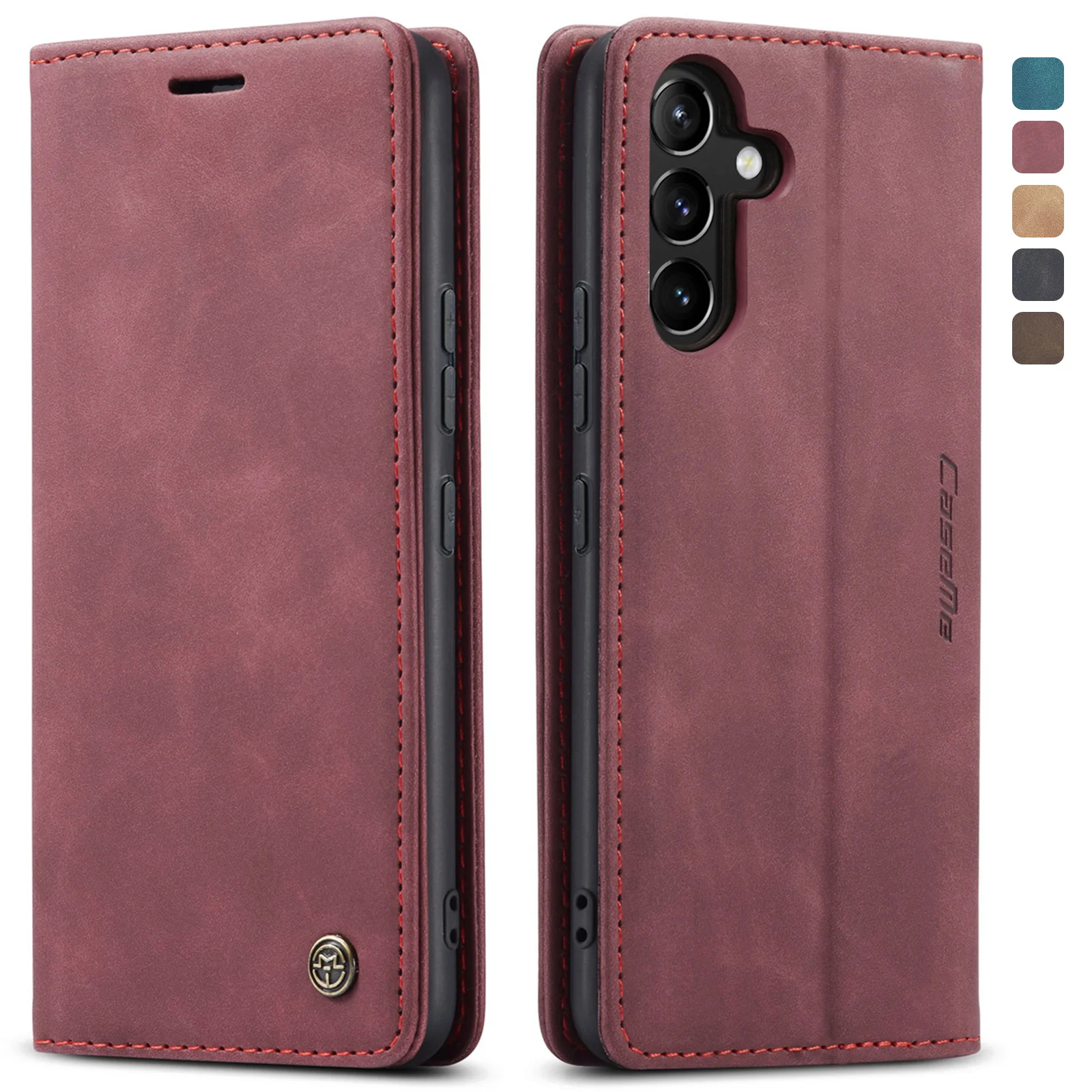 For Samsung Galaxy A15 A25 A35 A55 Phone Case Wallet Card Slots Flip PU Leather Magnetic Cover for Galaxy A14 A54 A13 A53 A52 5g