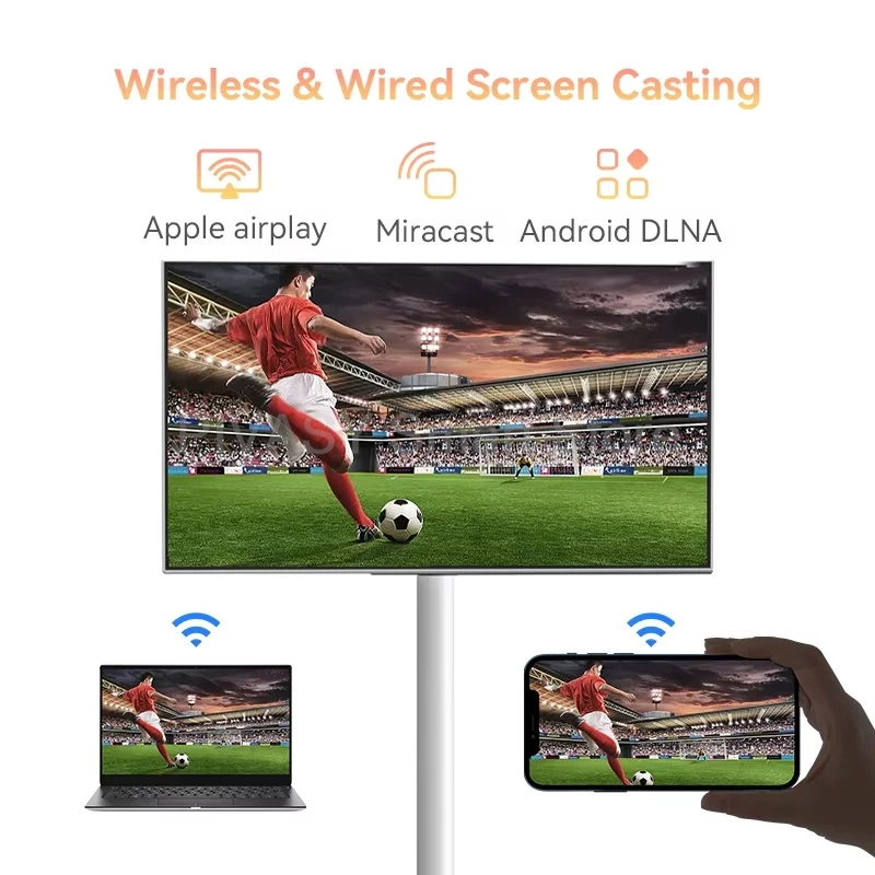 人気の 24 インチスマートディスプレイ Lcd タッチスクリーン Android 6G + 128G ポータブルスマートテレビ屋内会議モバイルテレビジムゲームライブ用