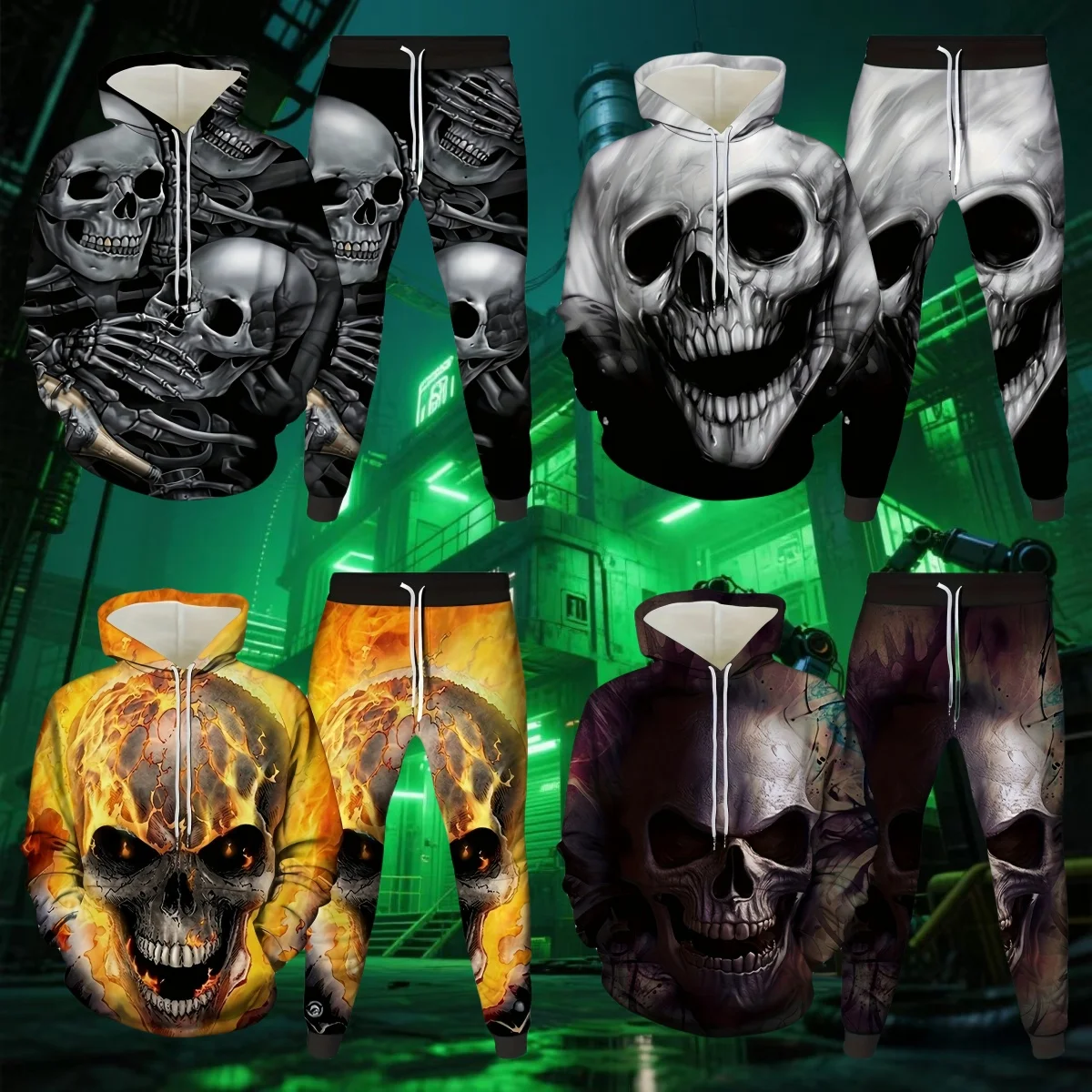 

Skeleton Art Pattern Men Hip Hop 3D Printed Hoodie Suit Personality Fashion Clothing 2025 New Style Hoodie Set Clothes for Men