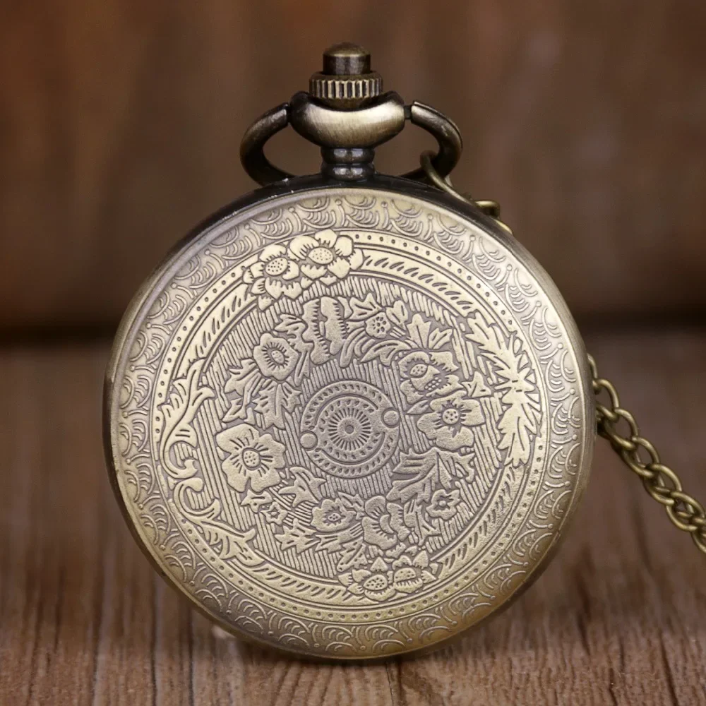 Best Gift Quartz Pocket Watch Chain Creative Text 