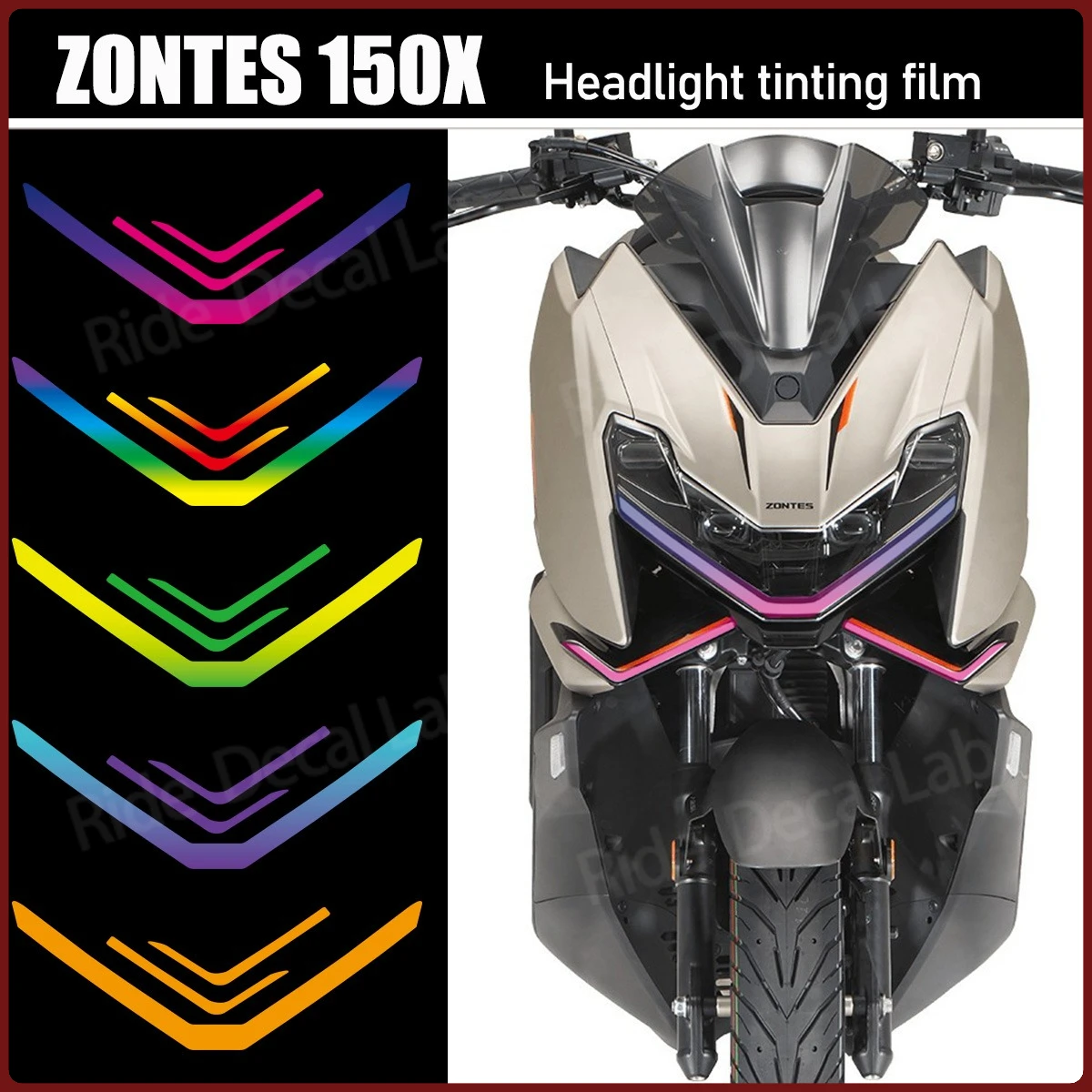 Motorcycle Headlight Decal Suitable for ZONTES 150X Motorcycle Accessories Transparent Headlight Tint Film