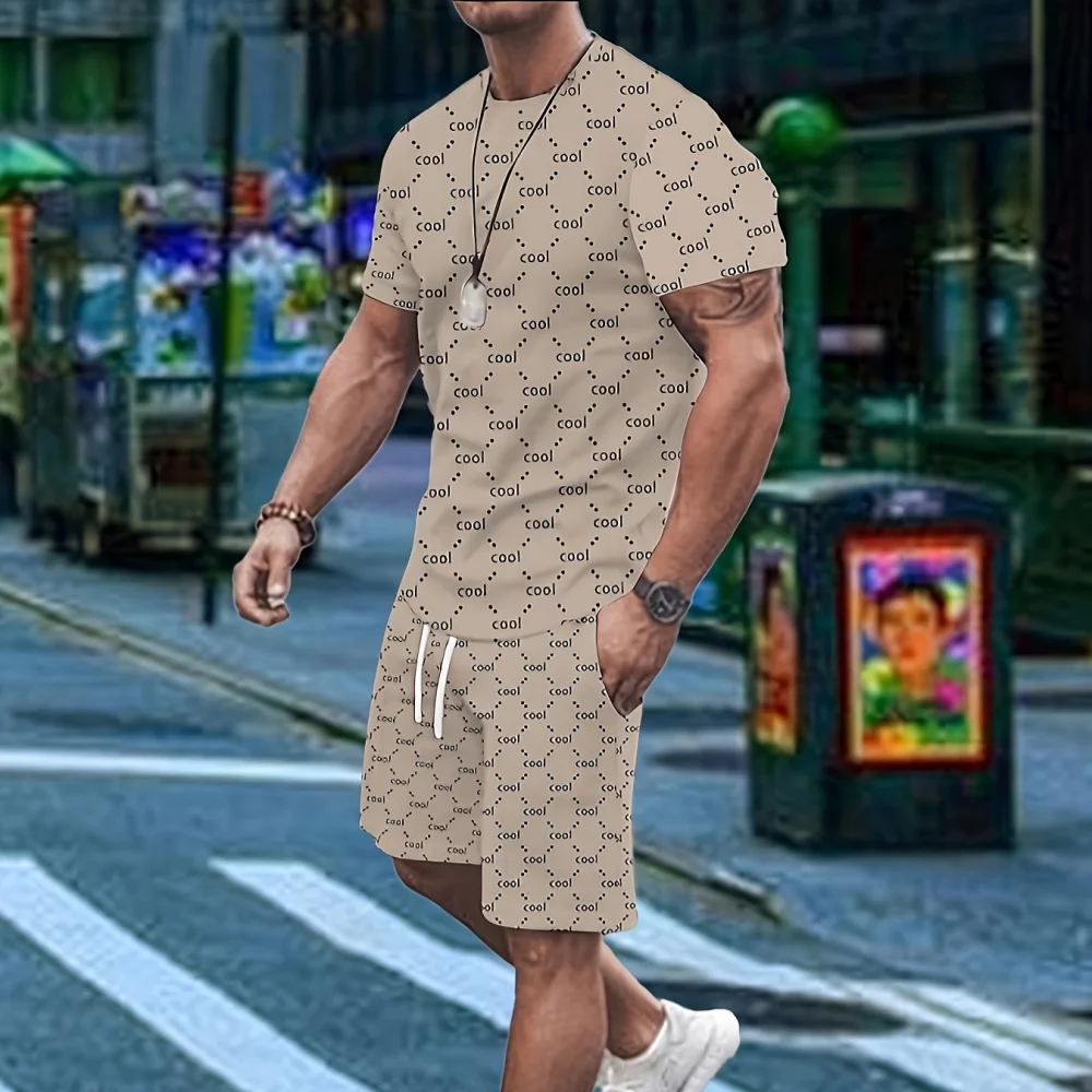 

Hawaiian Style 3D Printed Men's T-shirt And Shorts Set Summer Everyday Mens Short Sleeves Outdoor Beach Suit Casual Shorts