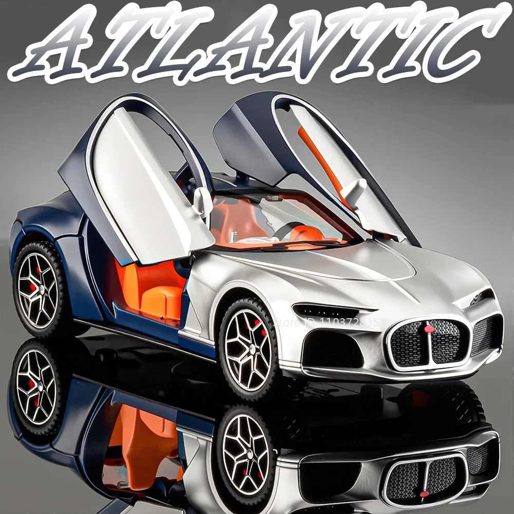 

1:32 Atlantic Bolide Alloy Model Supercar Toys Metal Diecast Doors Opened Pull Back Sound Light Popular Sports Cars Ornament