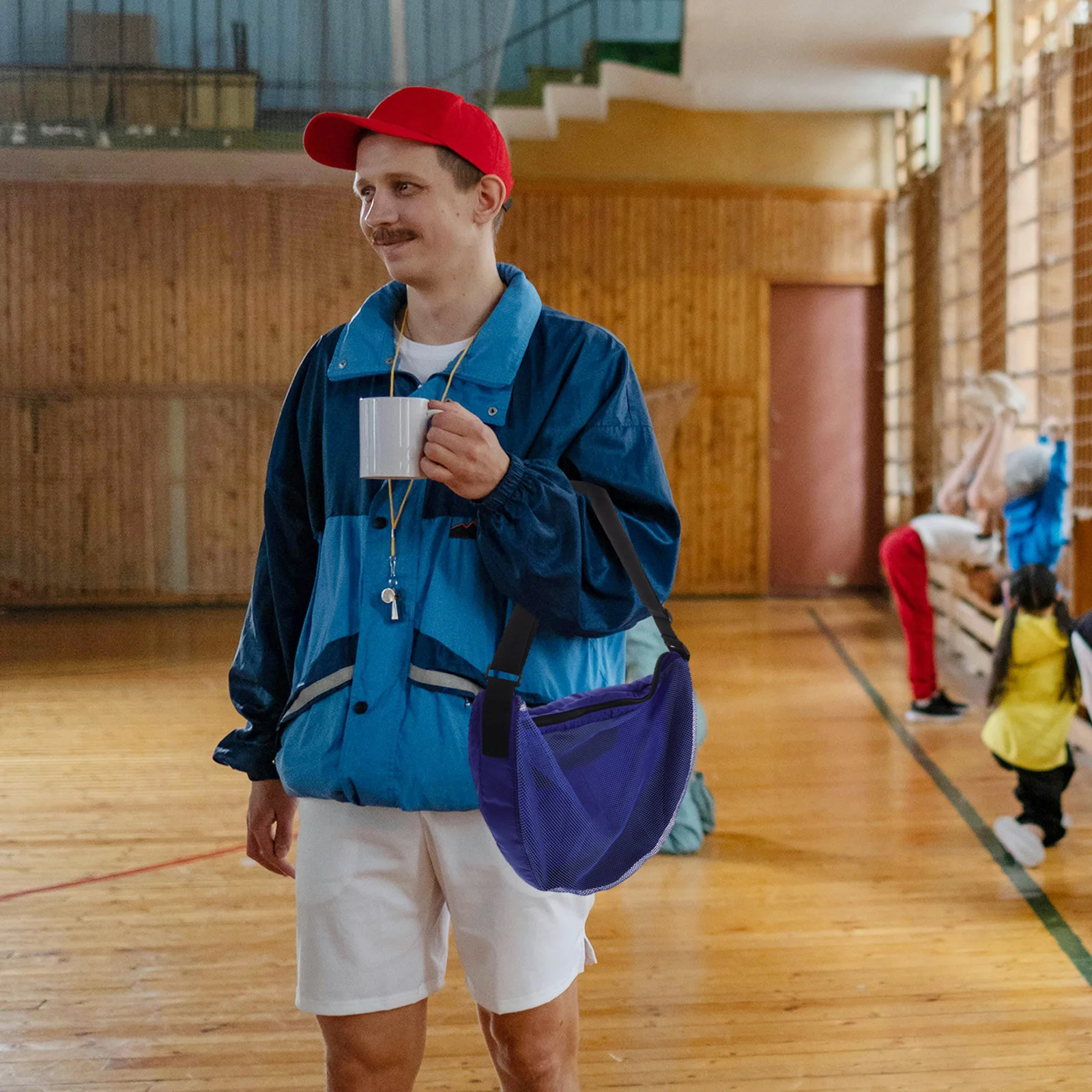 حقيبة كتف واحدة لتخزين الكرة الرياضية، حقيبة شبكية خفيفة الوزن محمولة لكرة القدم وكرة السلة وكرة الطائرة والتنس وحامل البيسبول