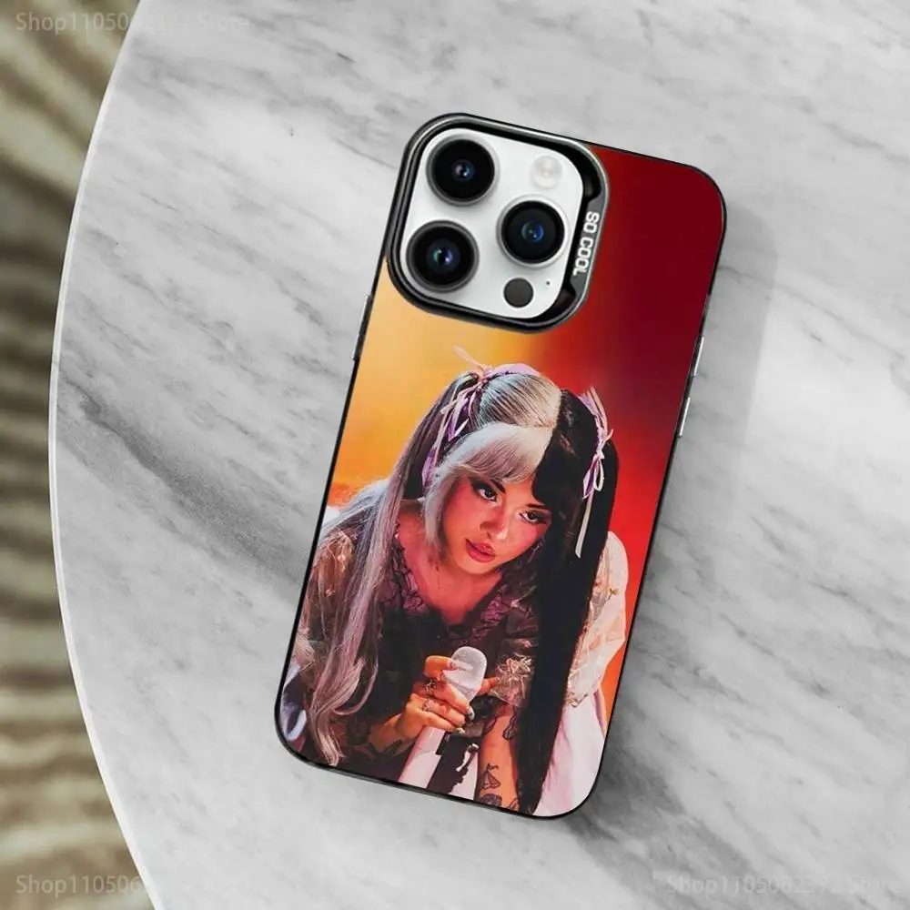 Capa de telefone Singer M-Melanie M-Martinez para iPhone 11,12,13,16,14,15, Mini,Pro,XS,MAX Capa preta fosca à prova de choque