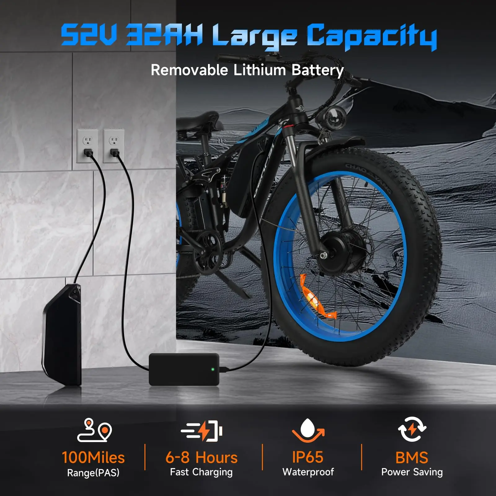 【1-летняя гарантия】Электрический велосипед BAOLUJIE 2603 для взрослых, 3000 Вт, 48 В, 25 Ач, литиевая батарея, электрический велосипед, максимальная скорость 35 миль в час, UL 2849