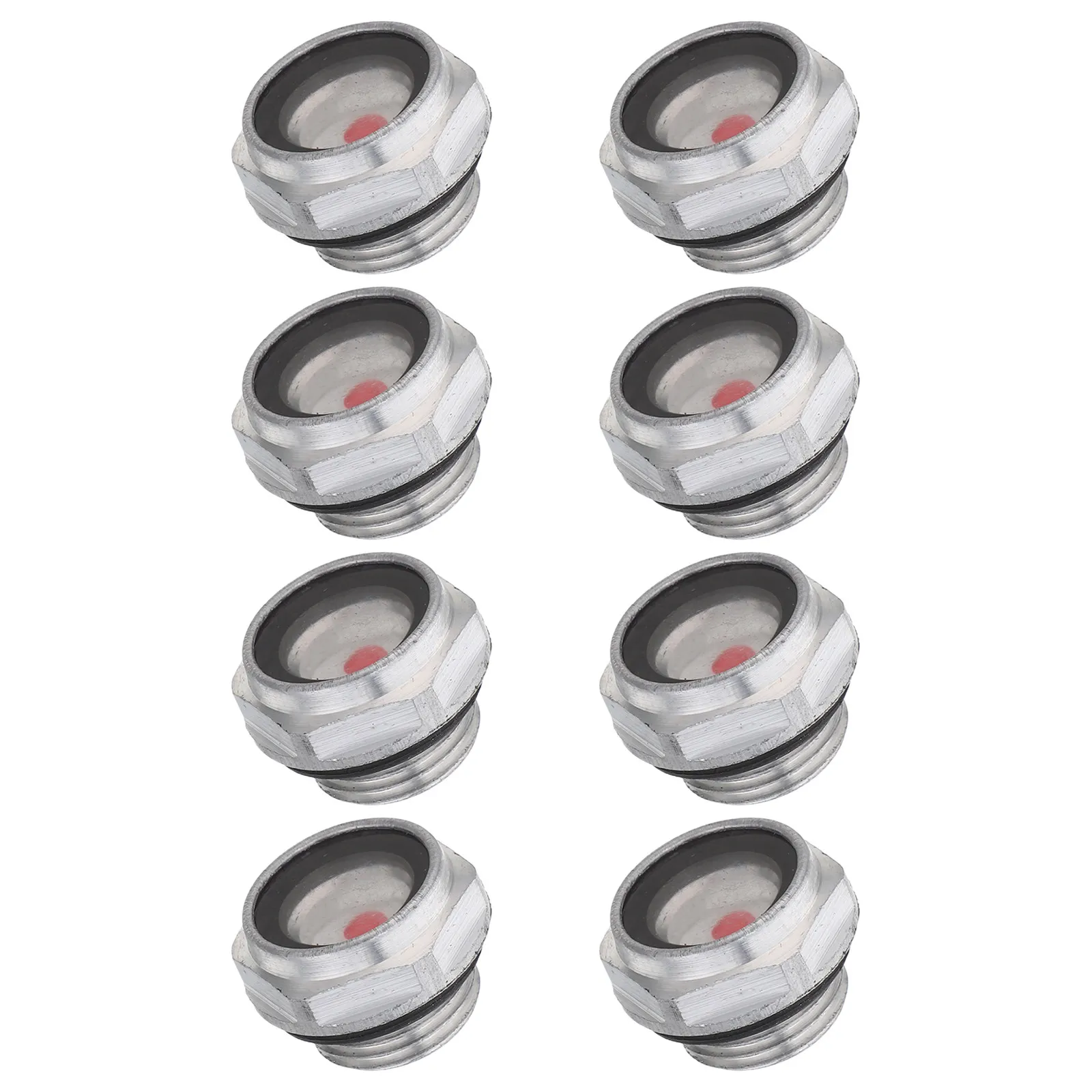 8Pcs Male Thread Aluminum Air Compressor Oil Level Indicator Liquid Level Gauge Sight Window for Compressor Tank Pump Parts