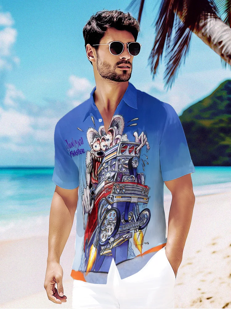 

Summer Hawaiian Shirt Hip Hop Tops Beach Fashion Men Funny Shirt Party Streetwear Luxury Shirts Short Sleeve Male Clothes