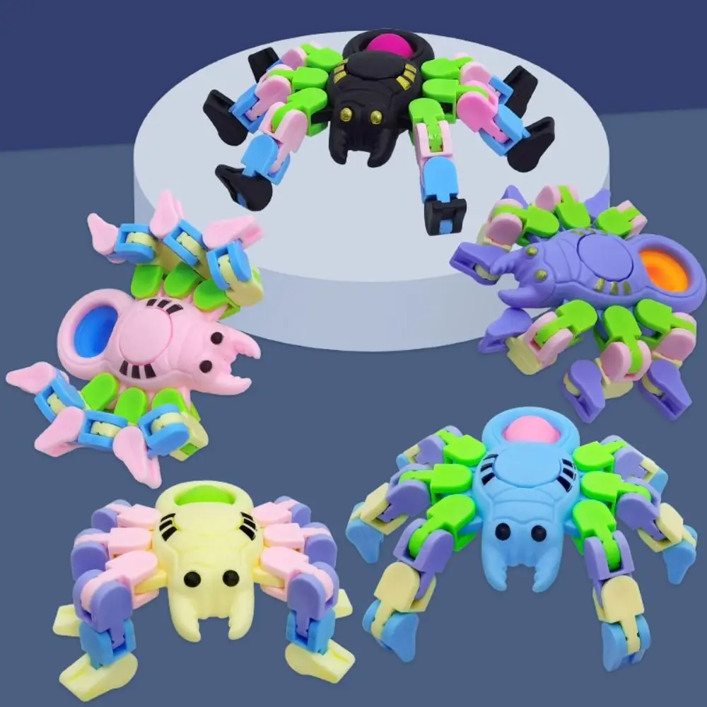 10pcs/set Transformable Chain Mechanical Chain Fidgets Gyroscopes Cartoon Animals Transform Wacky Track Spinner