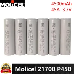 Original Molicel P45B INR 21700 Battery 4500mAh CDR 35A Max 45A 3.7V High-power Rechargeable Li ion Battery For Flashlight Toys