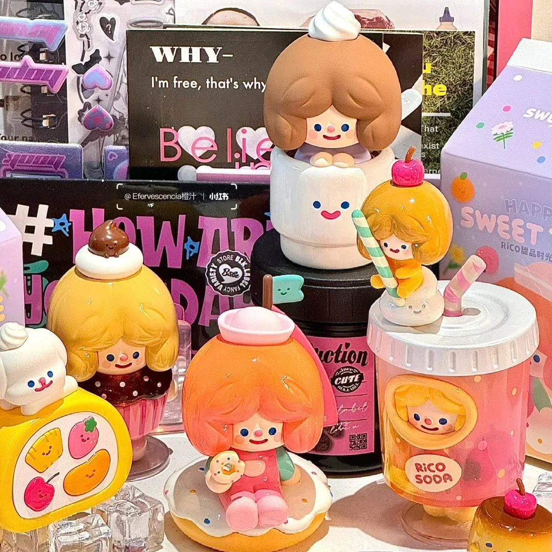 Rico Happy Sweet Time Series Blind Box Action Figures Mystery Box Toys Doll Cute Figure Collection Model Desktop Ornaments Gift