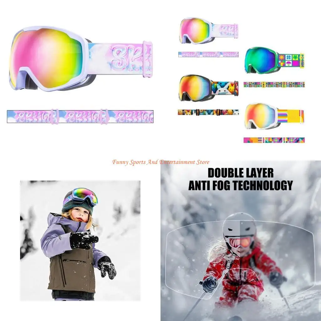 

C4DE Детские зимние лыжные очки ветрозащитные спортивные лыжные очки для спорта на открытом воздухе для мальчиков и девочек 3-15