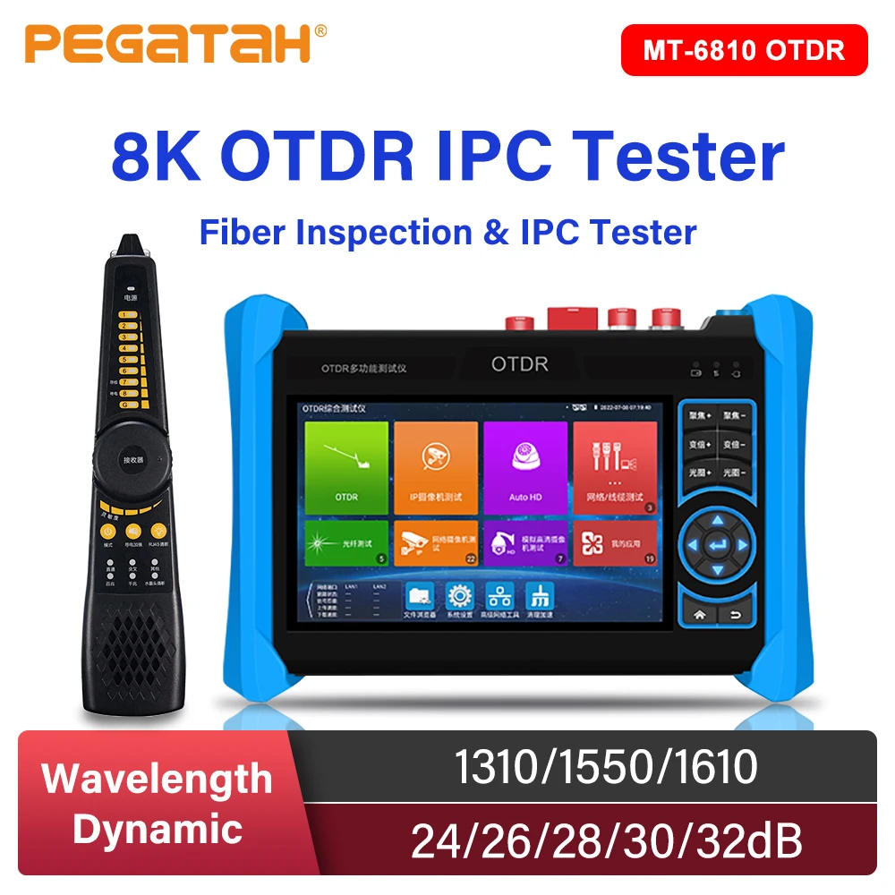 

4K OTDR IP CCTV Fiber Tester 5.4in IPC Camera Monitor Multifunction OTDR Optical Time Domain Reflectometer with VFL LS OPM Map