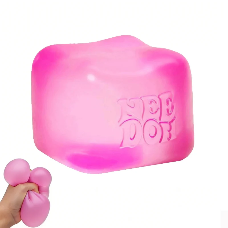 Nee DOH Weicher Quetschbarer Würfel Sensorisches Fidget-Spielzeug Stressabbau Anti-Angst Premium-Gadget NeeDOH für Erwachsene und Kinder – Detail 9