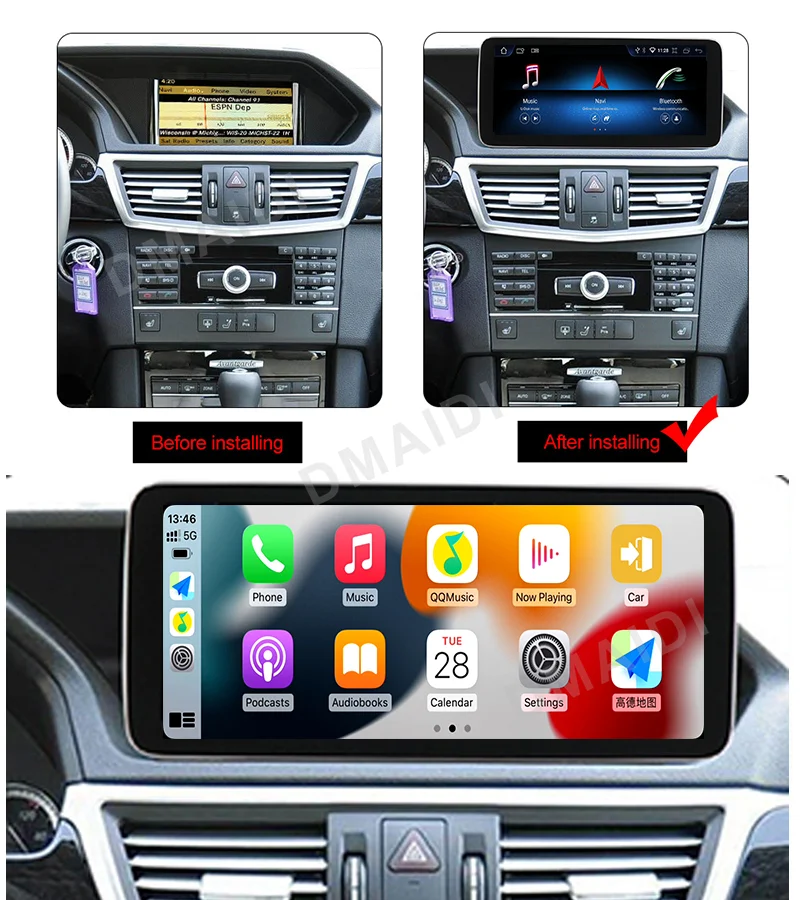 Android AUTO Apple Carplay For Mercedes Benz E Class W212 Factory Price 8 Core Car Video Player Navigation Multimedia Screen 4G