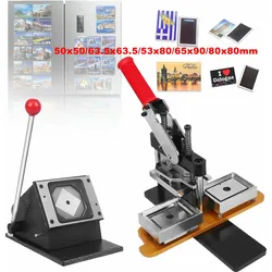 Square Refrigerator Badge Press Rotating Machine 50x50/63.5x63.5/53x80/65x90/80x80mm Set DIY 100PCS Magnet Material Parts