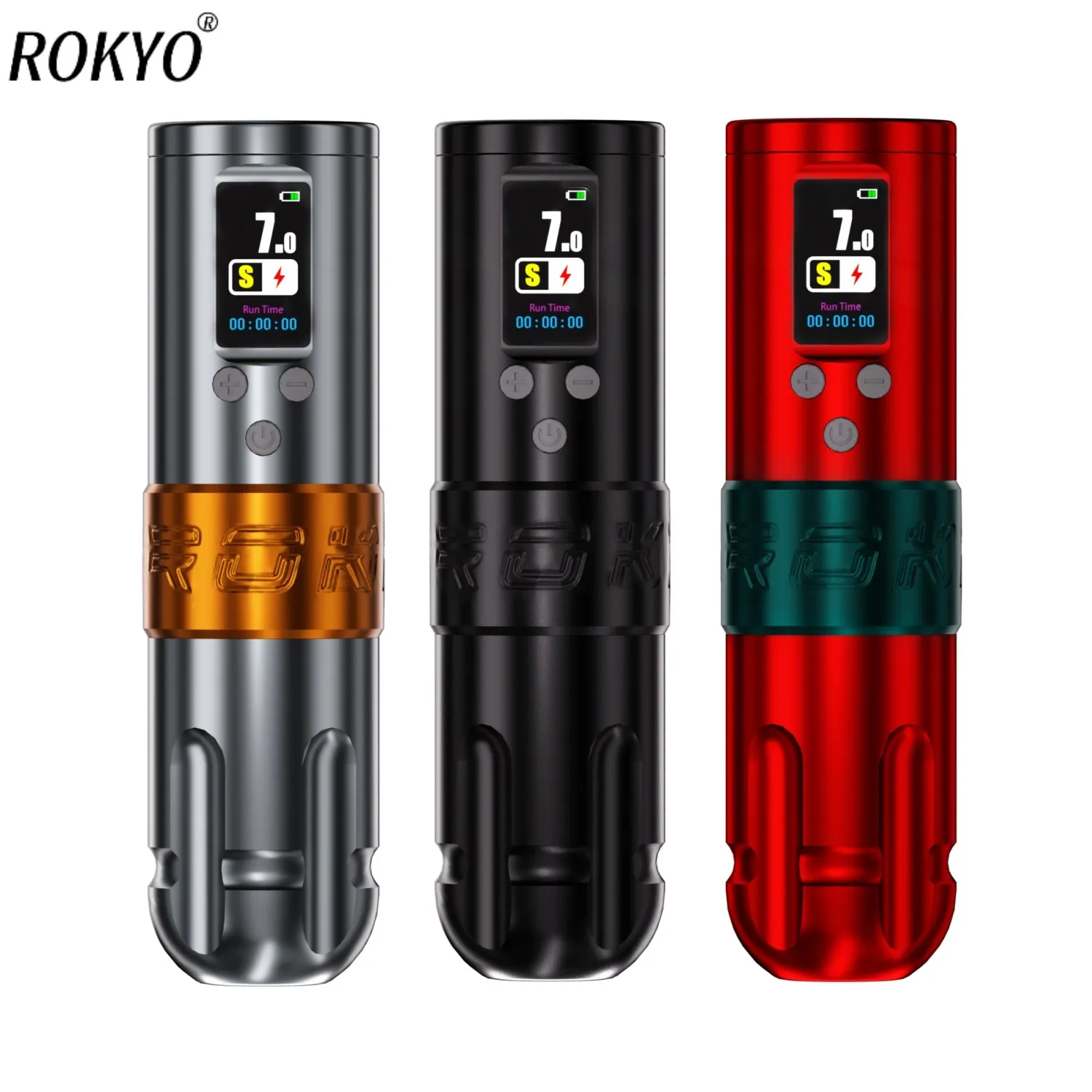 

New ROKYO X1 Wireless Tattoo Machine Pen Strong Quiet Brushless Motor 1600mAh Battery With RCA Adapter Supply