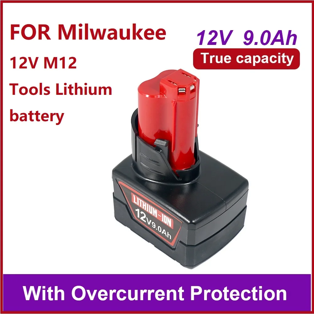 لبطارية ميلووكي M12 12 فولت 6000 مللي أمبير 9000 مللي أمبير 18650 استبدال قدرة عالية لـ 48-11-2410 48-11-2420 48-11-2411 XC PowerTools