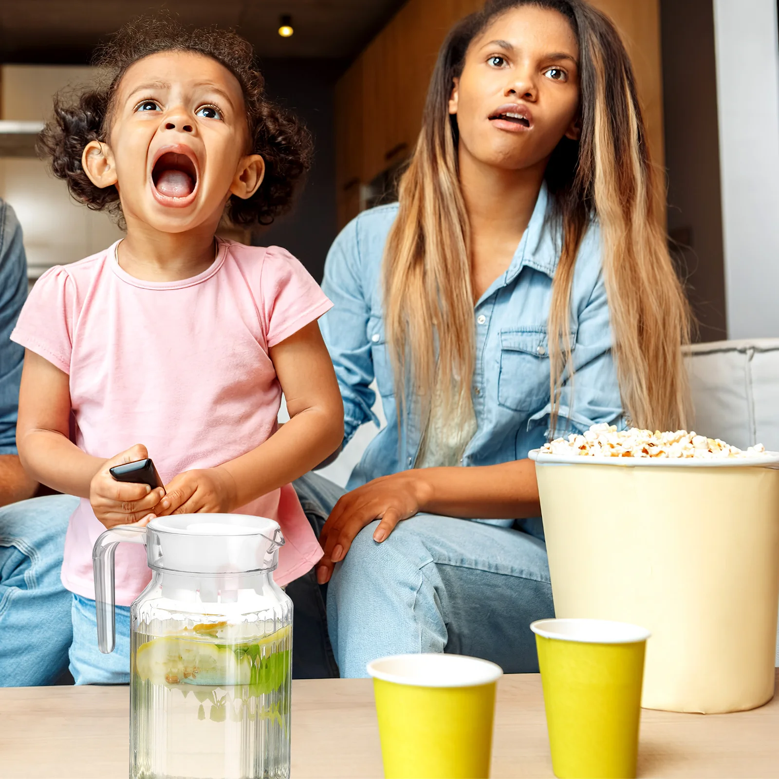 

2 pcs Cold Water Pitcher Large Capacity Bpa Free Plastic Beverage Dispenser For Juice Tea Coffee Milk Home Use With Lid Spout