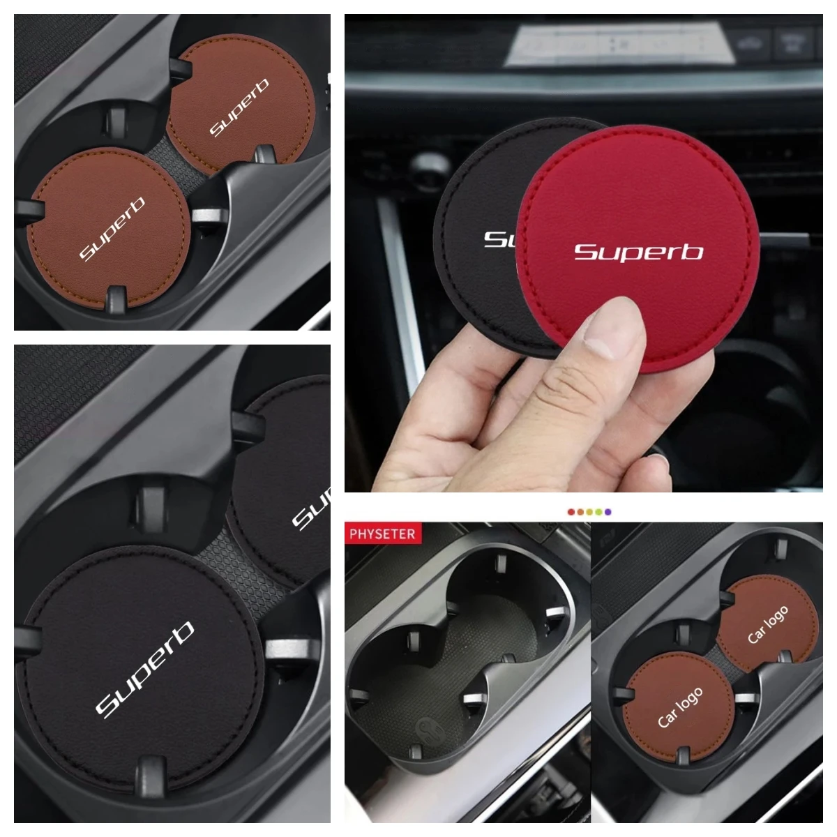 Leather Cup Holder Mat Anti‑Slip Waterproof 2Pcs For Jaecoo J7 J8 Tiggo 8plus 8 5 Plus 7pro Max Vehicle Parts