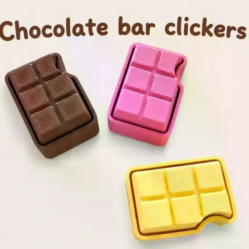 Chocolate Shaped Fidget Slider Keychain Cute Colorful Stress Relief Toy Portable for Office Workers Anxiety Relief Daily Use