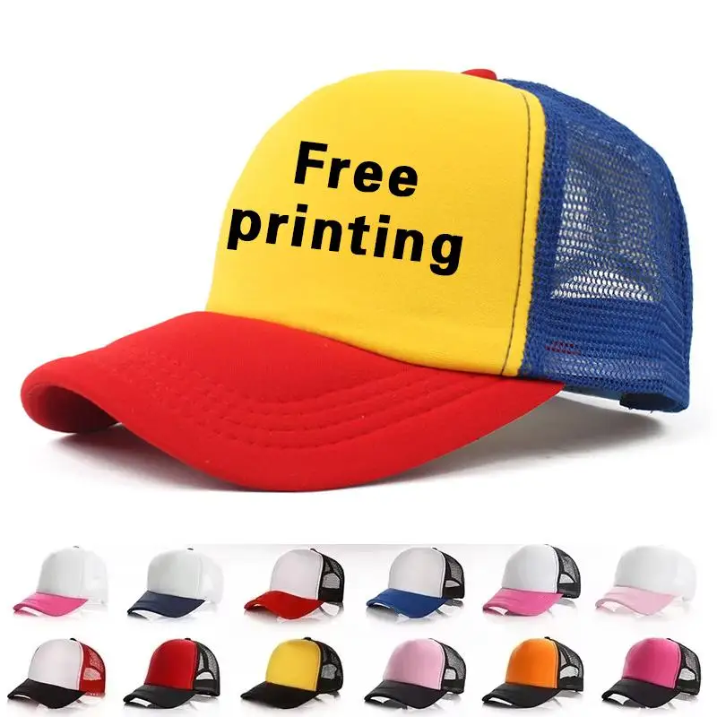 Men's Hat Custom Logo Personalized Print Design Pattern DIY Truck Driver Mesh Baseball Cap Tourism Team Activity Advertising Cap