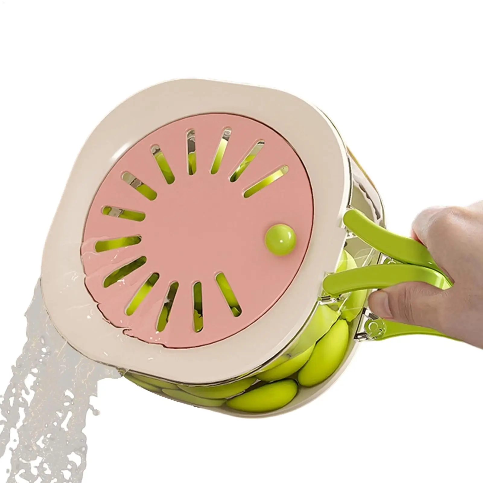 Fruit Washing Bowl Drain Basket Fruit Drainer Container with Foldable Handle Food Strainer Thickened for Home Fruit Vegetable