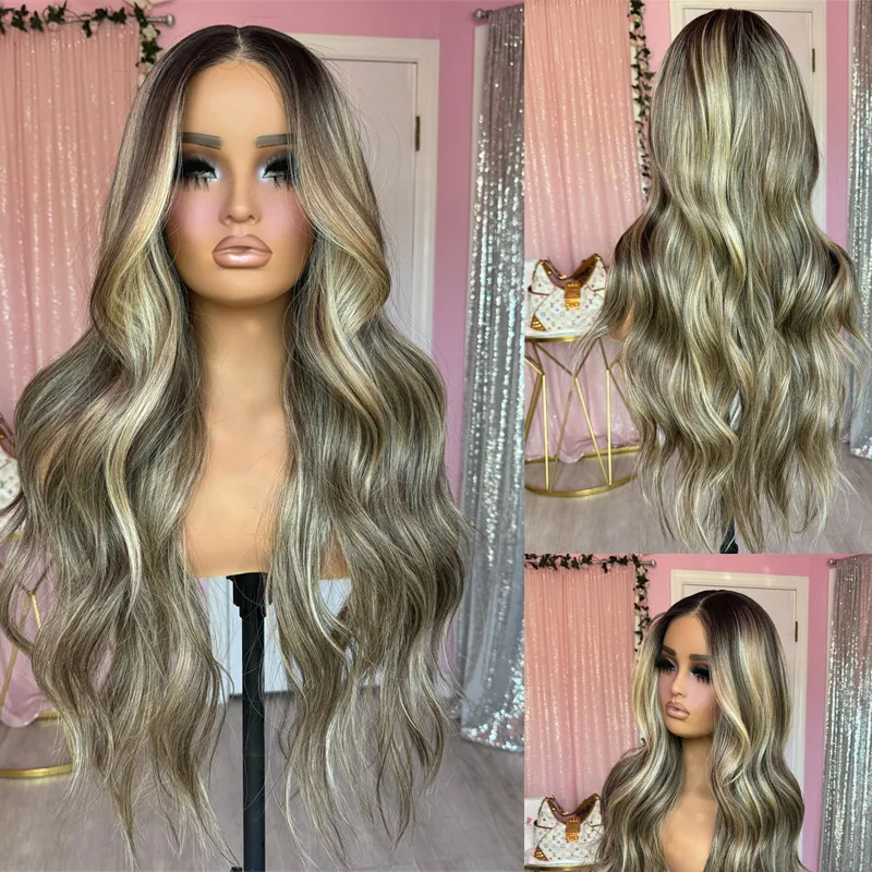 cosplay-party-daily-use-wig-dark-ash-blonde-highlights-good-quality-synthetic-wigs-for-women-long-loose-wavy-lace-front-wig