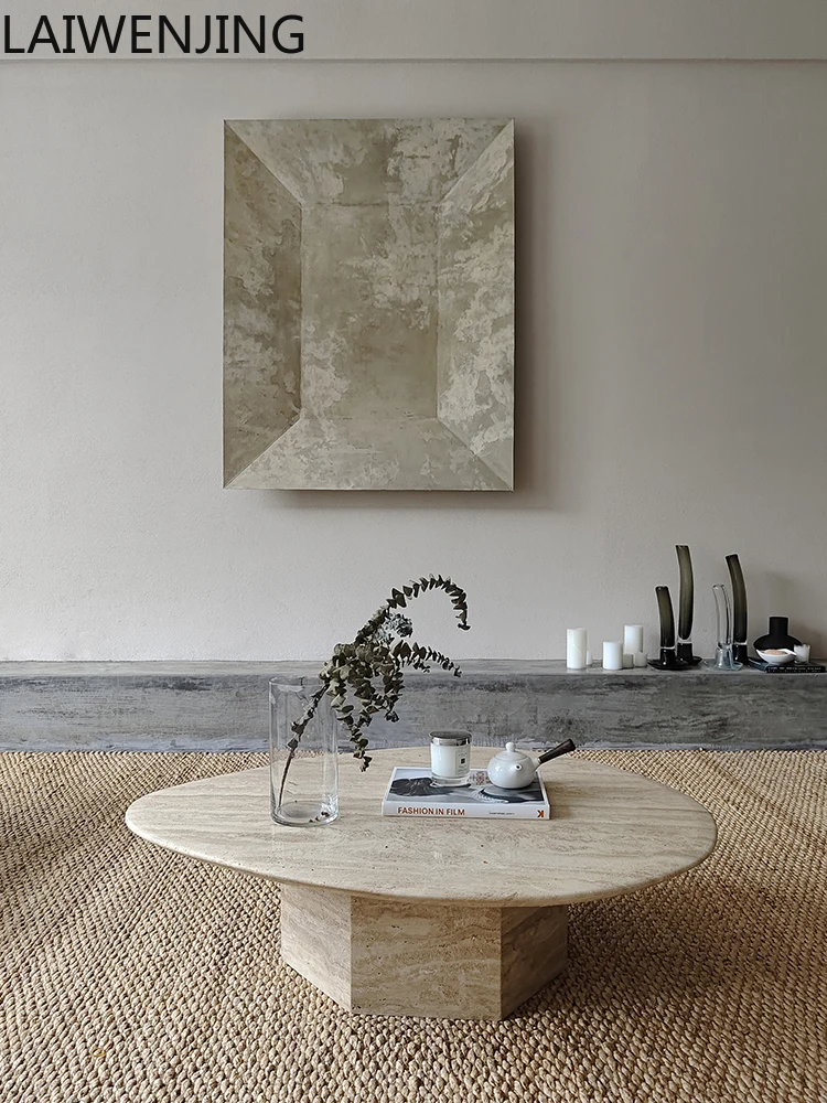 

SGF wabi-sabi wind coffee table living room sofa Nordic style modern goose warm stone type