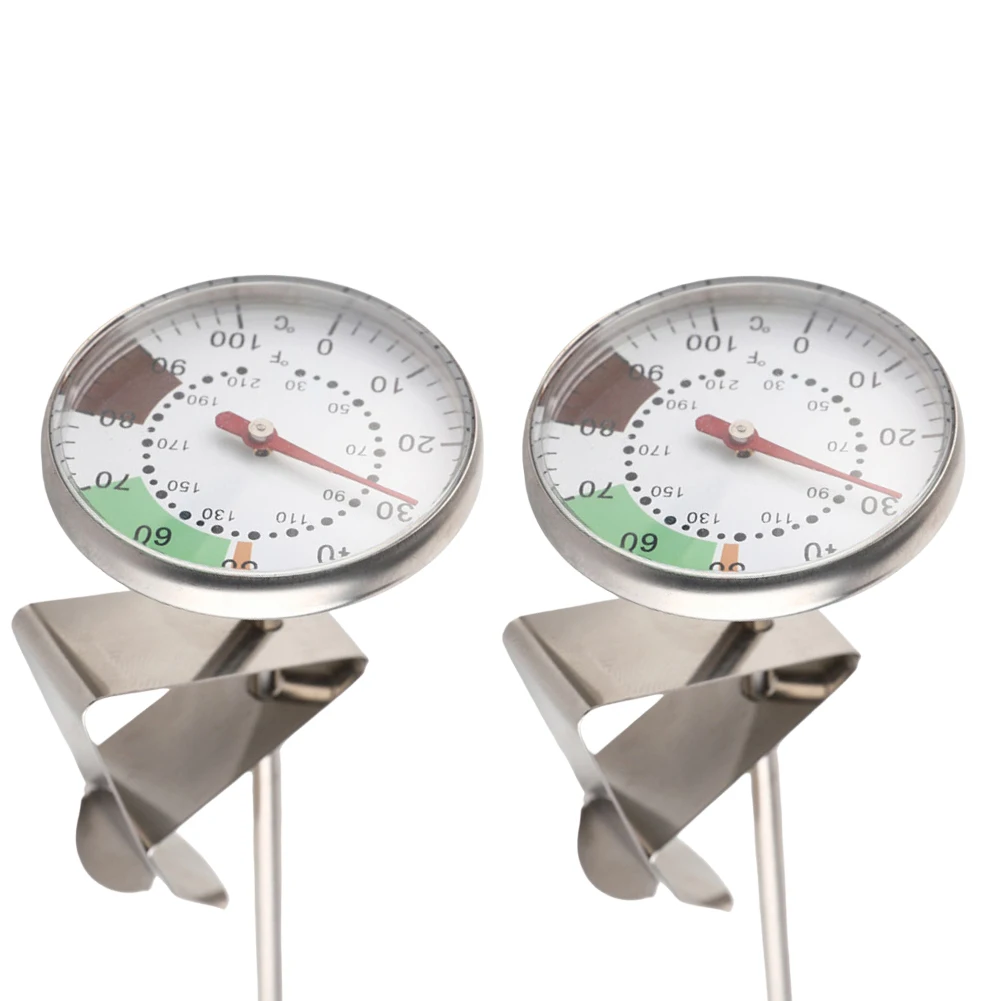 Milk Frothing Thermometer Set 2 Pieces with Large Dial for Coffee Chocolate Cappuccino Temperature Measurement