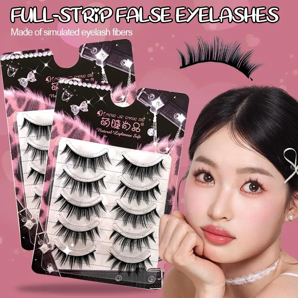 Pestañas postizas tira completa esponjosa DIY pestañas cómicas naturalmente rizadas para principiantes extensión de pestañas herramienta de maquillaje A8D2