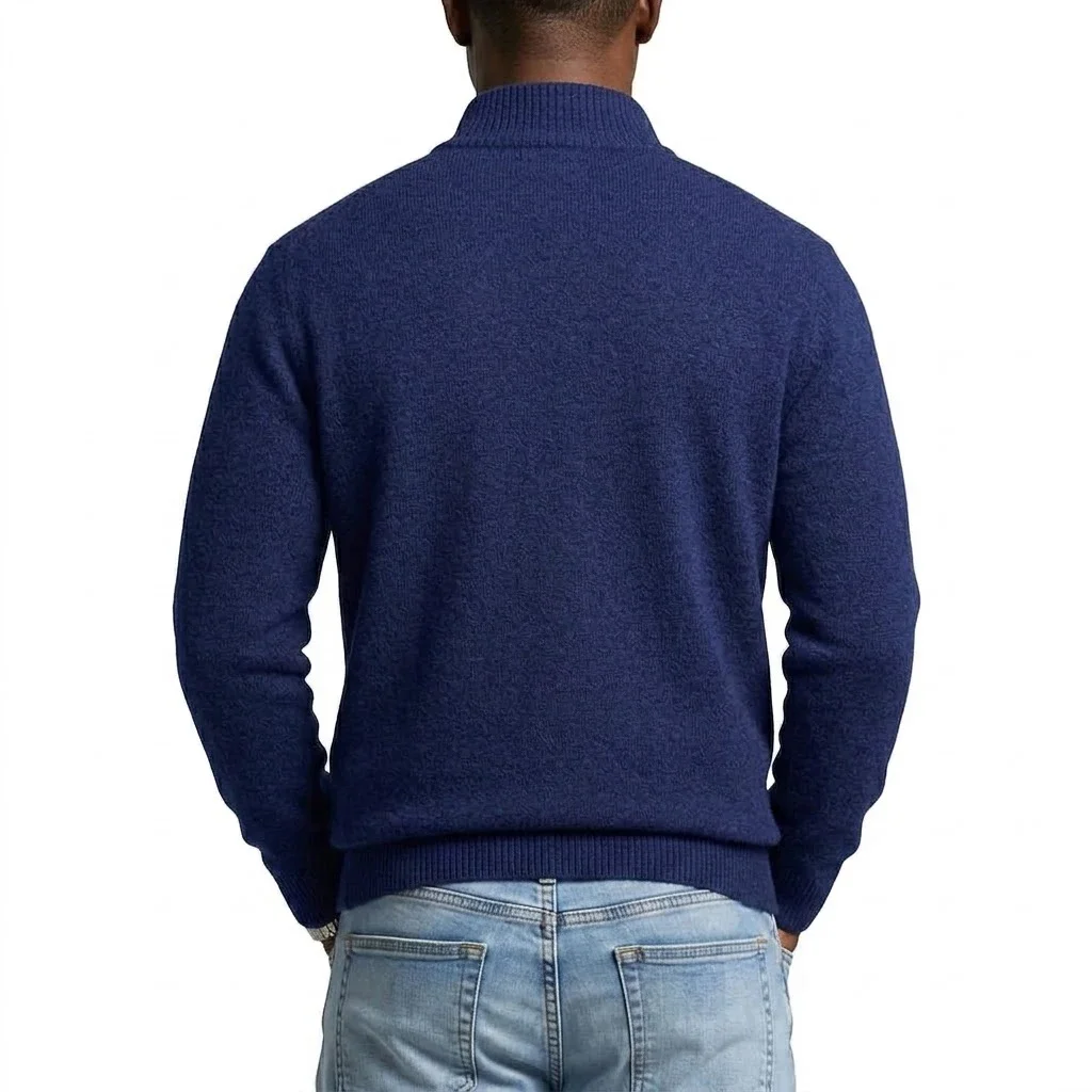 Herbst Herren Reißverschluss-Strickpullover T-Shirts Lässige Langarm Stehkragen Pullover Tops Warme Herbst-Winter-Jumper Oberteile Hemd Jacke – Detail 8