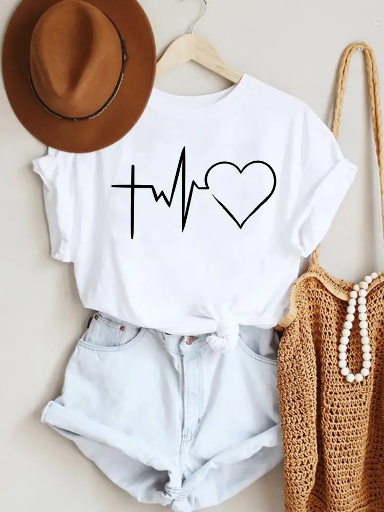 Summer New Fashion Tee Lady Women Short Sleeve Top Clothes Tshirt Music Trend Lovely Style Female Casual Regular Graphic T-Shirt