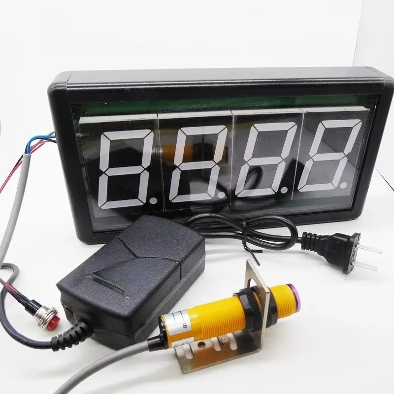 Photoelectric Sensor Counter Module 2.3 Inch 4 Digit Digital Tube Large Display Aluminum Alloy Shell Industrial Counting Device