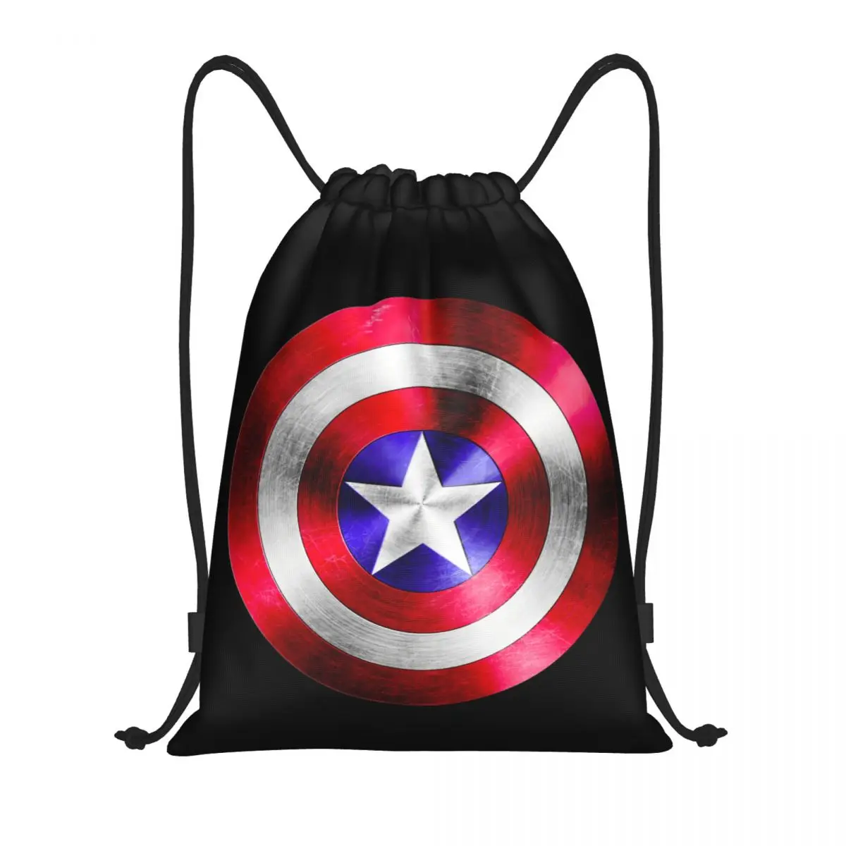 Custom Captain America Drawstring Bag for Shopping Yoga Backpacks Men Women Shield Superhero Sports Gym Sackpack