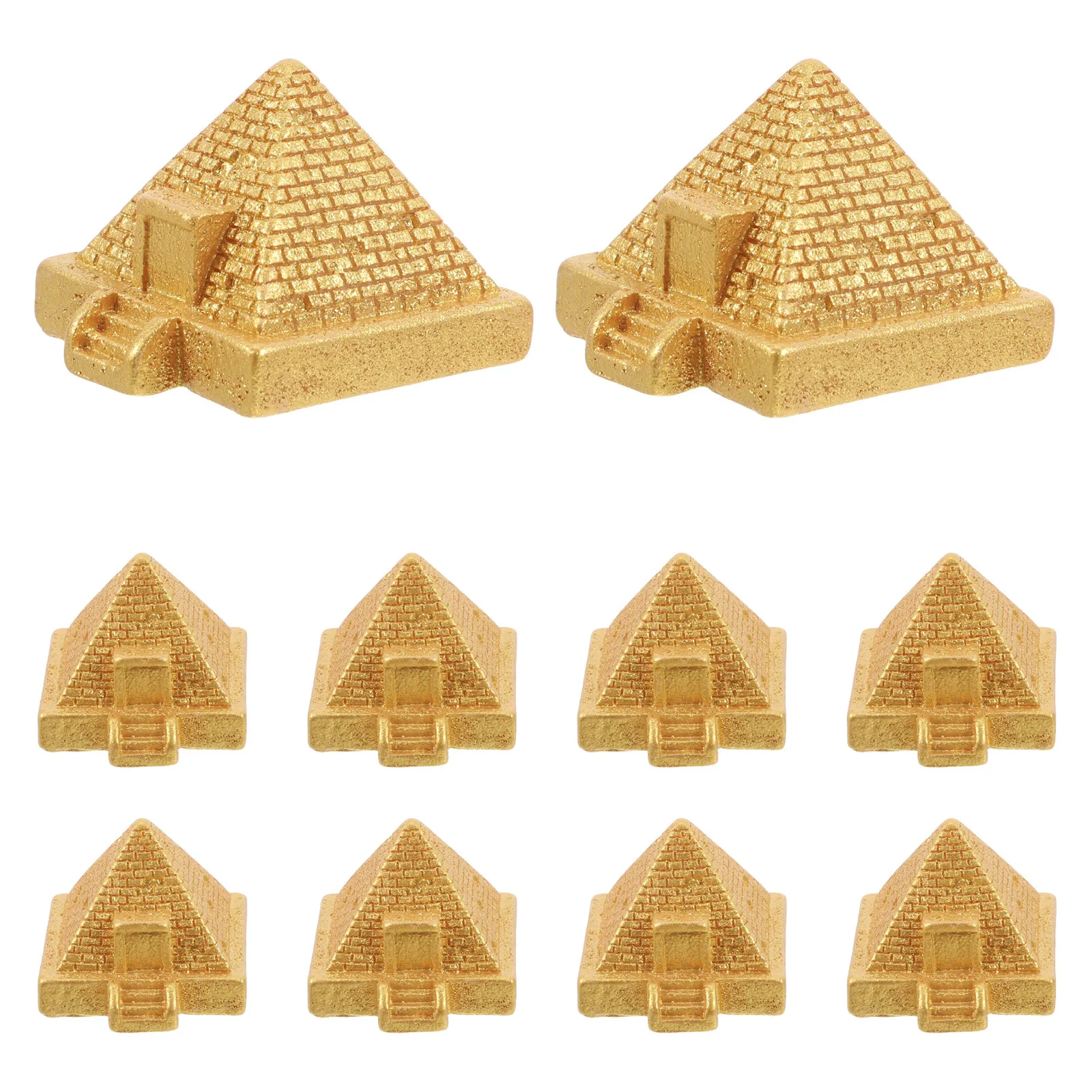 10Pcs Small Resin Pyramid Statue Egyptian Decor for Micro Garden Shelf Desk Landscape Bonsai Ornament Ancient Egypt Theme Home