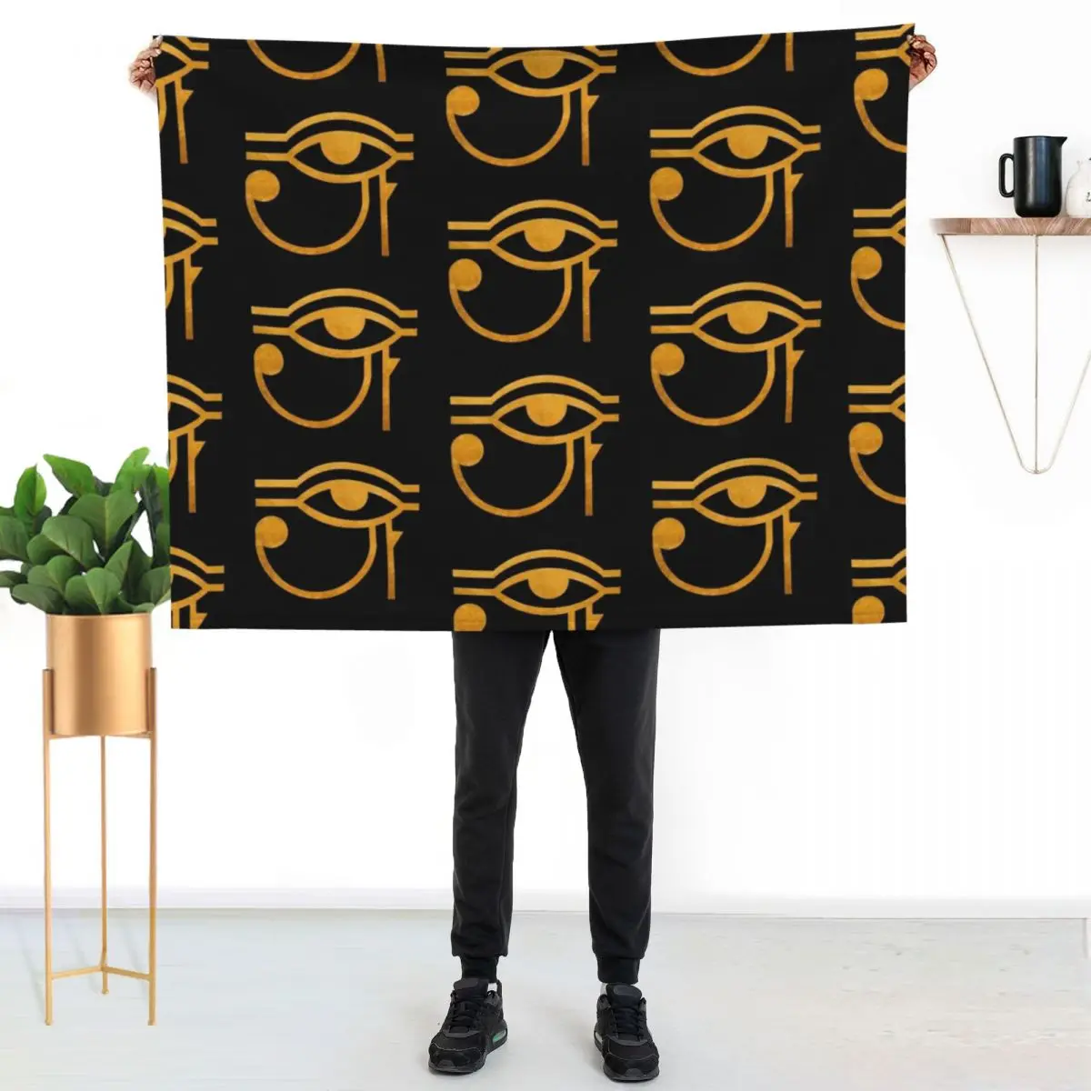 Oudjat - Eye of Horus - gold Throw Blanket cosplay anime Multi-Purpose Luxury Throw Kid'S For Sofa Thin Retros Blankets
