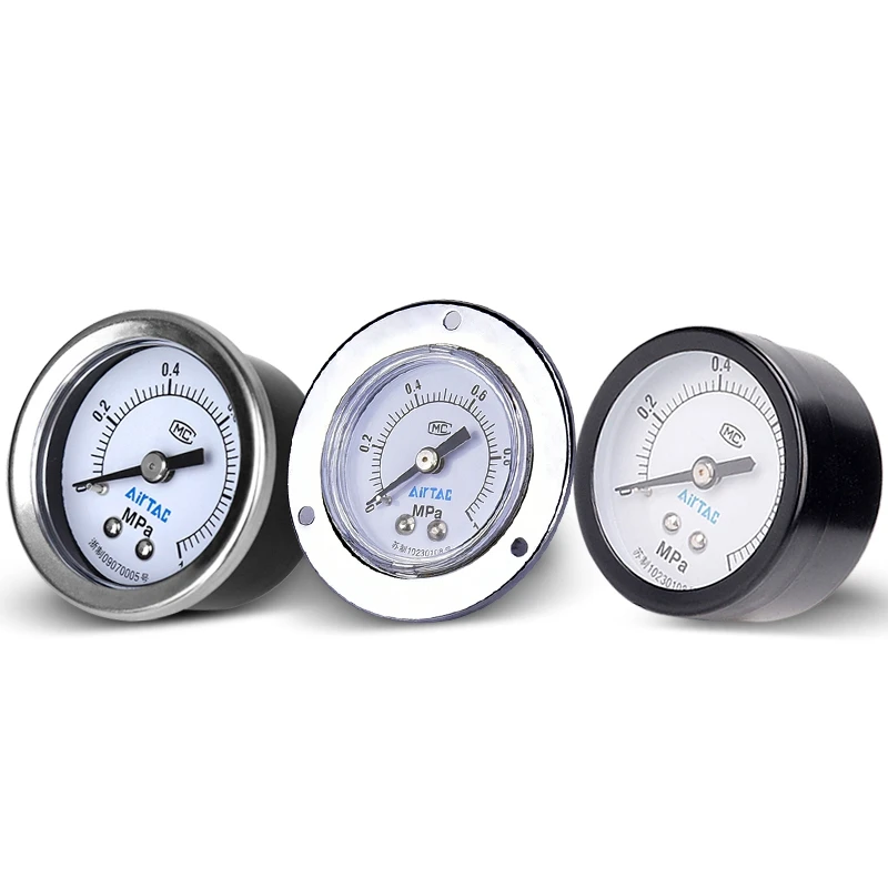 AirTac 4bar 10bar GS40/50 GF40/50/60 GU40/50/60 Pneumatic Air Panel Pressure Gauge Port 1/4 1/8 F-GS5010M F-GS4004M F-GS4010M