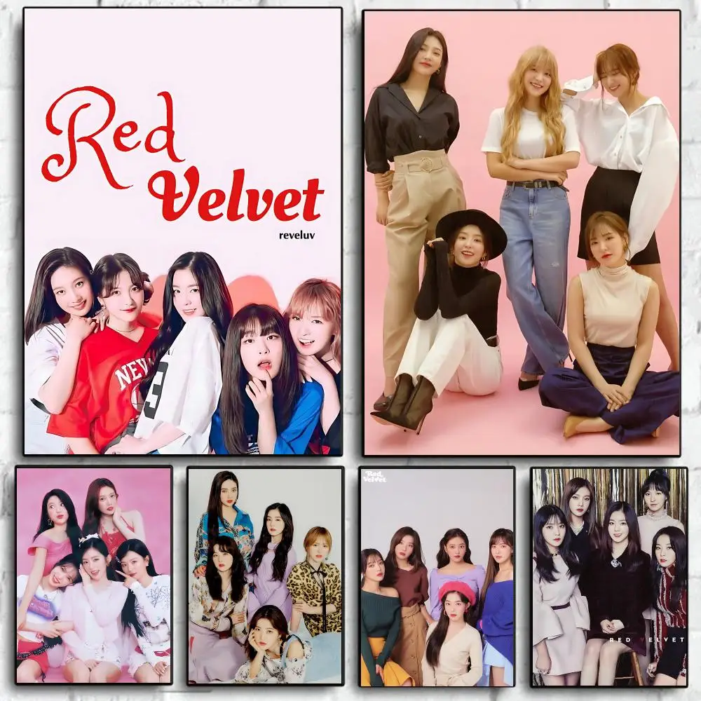 Hot Band R-red velvet Poster Self Adhesive Wall Art Decor for Bedroom Living Room Office Home Halloween Gift