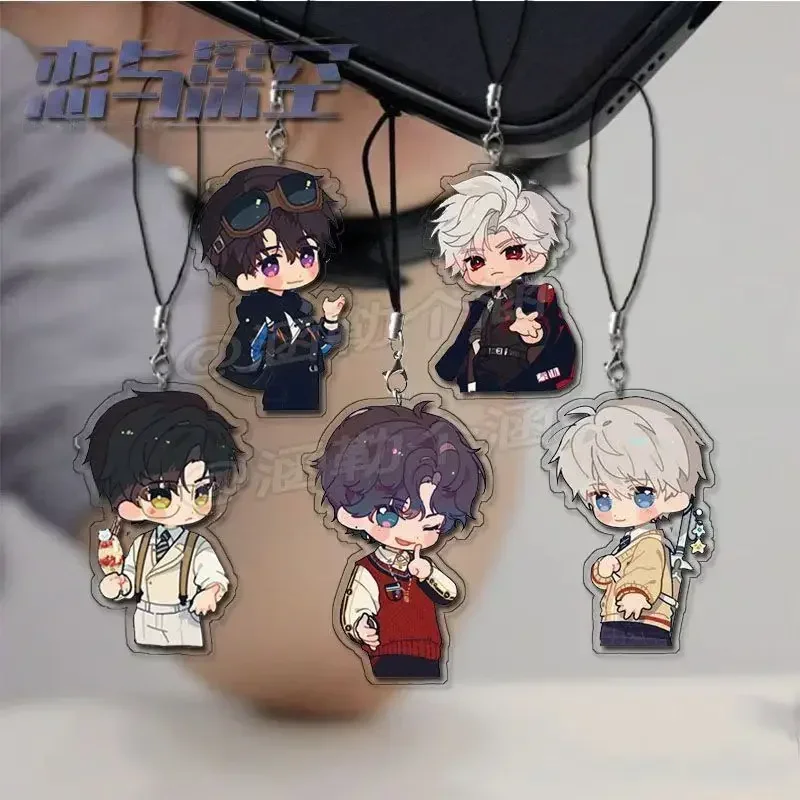 5 Pieces Love and Deepspace kawaii Phone Pendant Keychain Lanyard Xavier Zayne Rafayel ralayo Sylus Shen Xinghui Li Shen Qi Yu