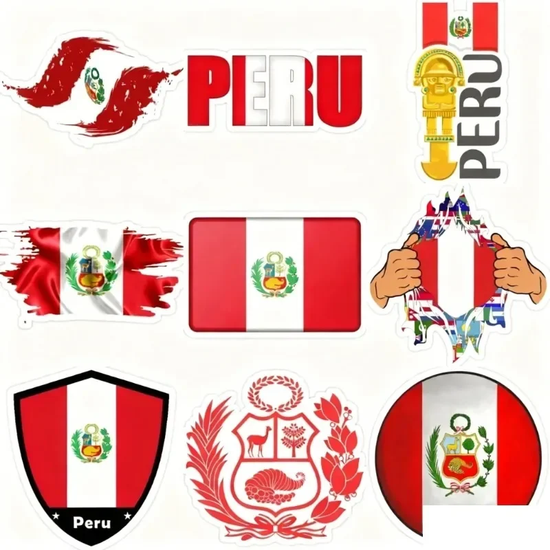 Mapa da bandeira do Peru emblema nacional adesivos criativos carro motocicleta janela caminhão parede pára-choques bicicleta sala mesa capacete fora d